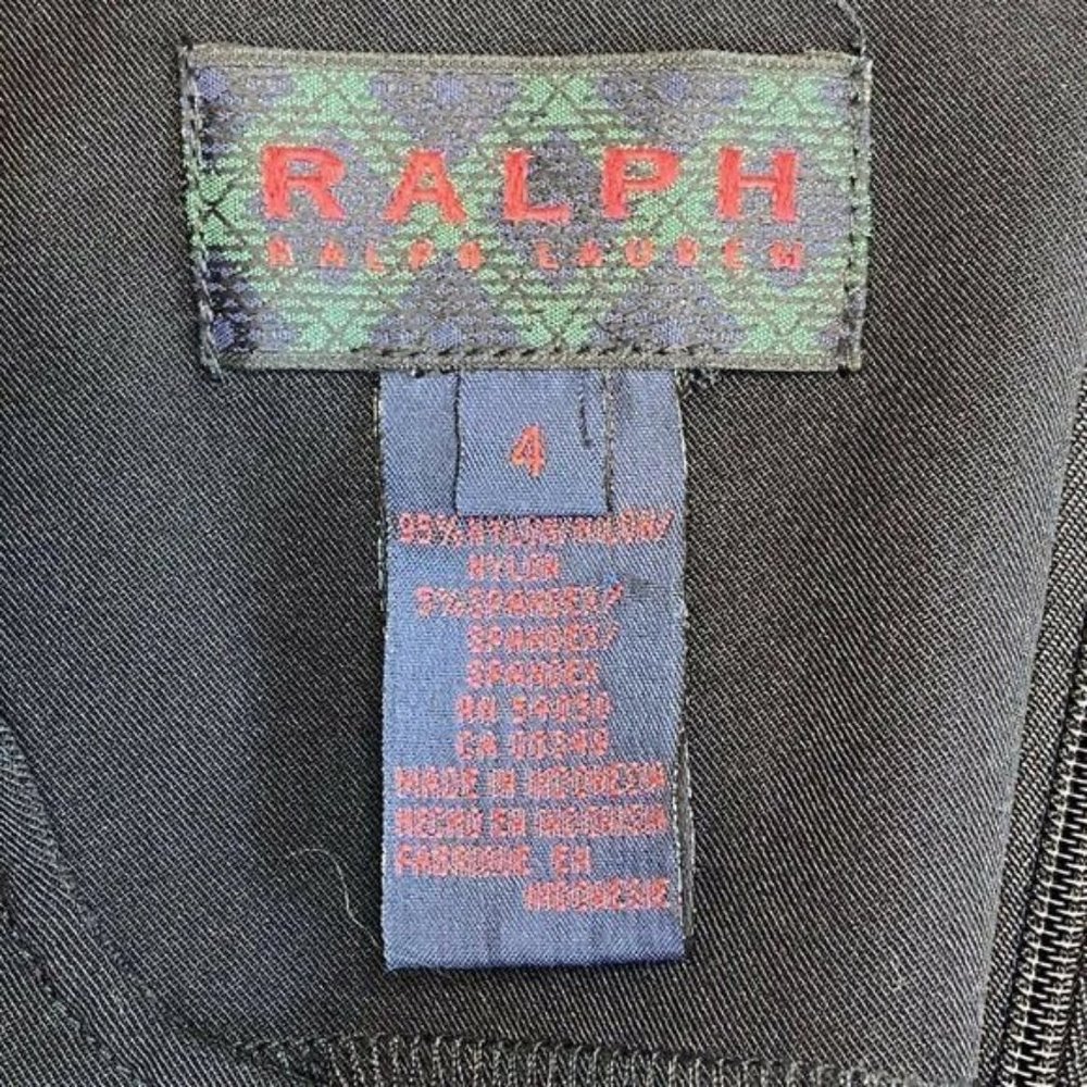 Ralph Lauren Sheath Drop Waist Belted  Dress Black Vintage 90s SZ 4 Plaid Label - Picture 5 of 9